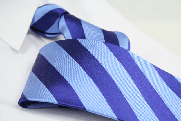 Krawatte Streifen Pastelblau/Kobaltblau