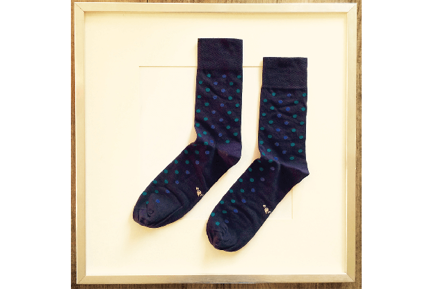 Socken Punkte Grün-Blau