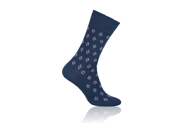 Socken Raute Blau mit Violett