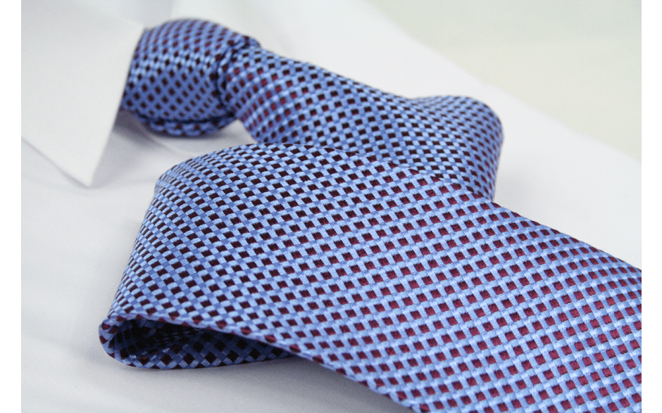Krawatte Karo Pastelblau/Weinrot
