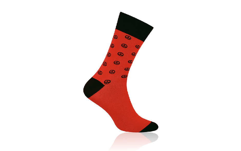 Socken Peace Rot