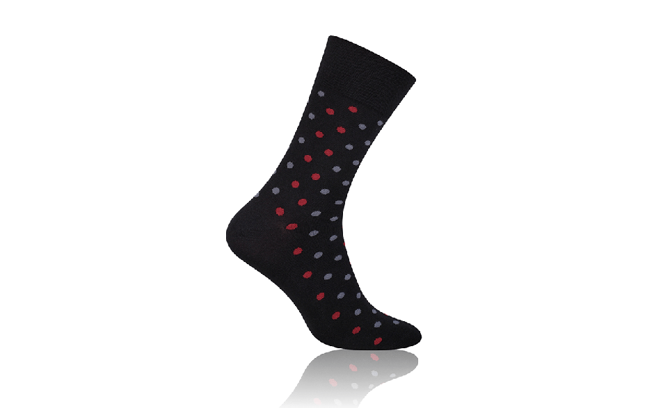 Socken Punkte Rot-Grau