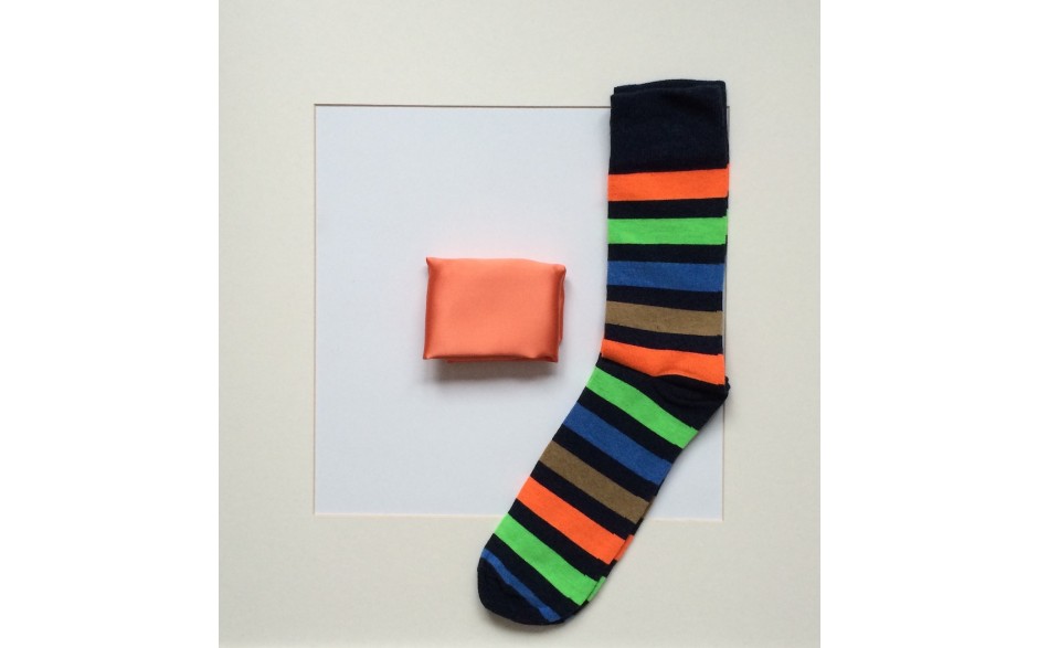 Set Pochette Uni Reinorange & Socken Streifen