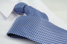 Krawatte Karo Pastelblau/Mahagonibraun