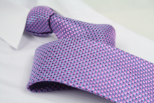 Krawatte Karo Pastelblau/Rotlila/Rosé