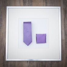 Set Krawatte Karo & Pochette Uni Rotlila