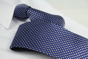 Krawatte Karo Quarzgrau/Kobaltblau