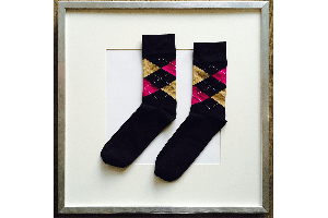 Socken Schottenkaro Schwarz-Beige-Pink
